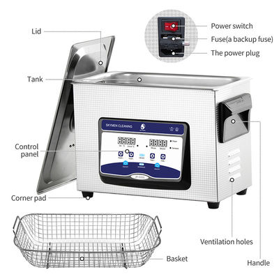 Ανθεκτικό SGS 180W υπερηχητικό καθαρότερο Tabletop λουτρών υπερηχητικός καθαριστής 4,5 Λ