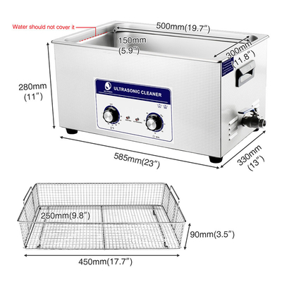 Tabletop SUS304 360W 22L υπερηχητικές καθαρότερες χρονόμετρο/θερμάστρα διευθετήσιμα με το καλάθι SS